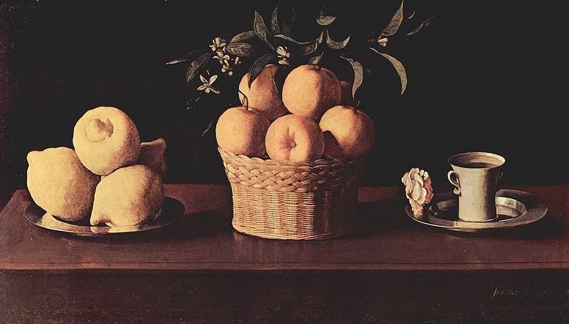 Francisco de Zurbaran Plato con limones cesta con naranjas y taza con una rosa China oil painting art